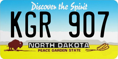 ND license plate KGR907