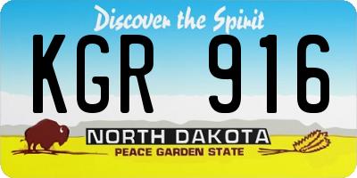 ND license plate KGR916