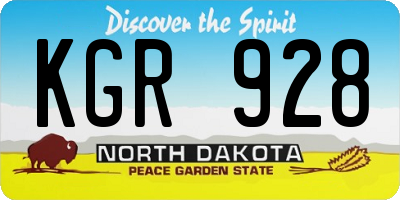 ND license plate KGR928