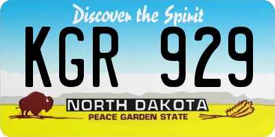 ND license plate KGR929