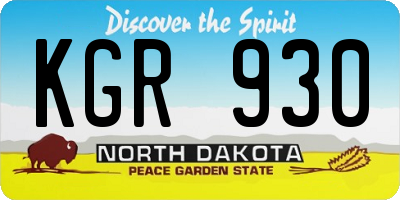 ND license plate KGR930