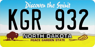 ND license plate KGR932