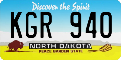 ND license plate KGR940