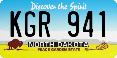 ND license plate KGR941