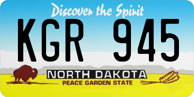 ND license plate KGR945
