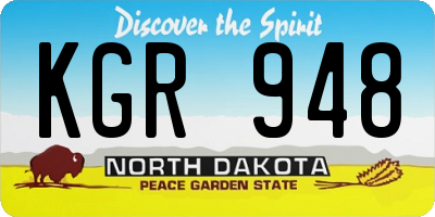 ND license plate KGR948