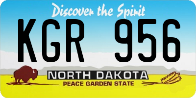 ND license plate KGR956