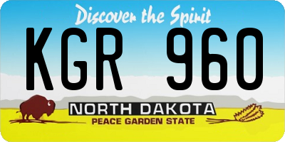 ND license plate KGR960