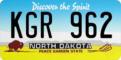 ND license plate KGR962