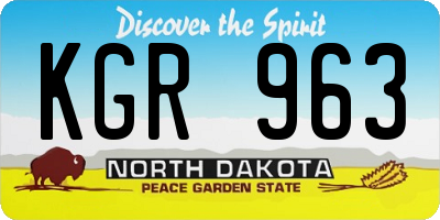ND license plate KGR963