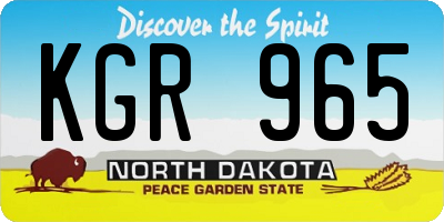 ND license plate KGR965