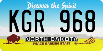ND license plate KGR968