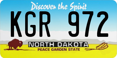 ND license plate KGR972