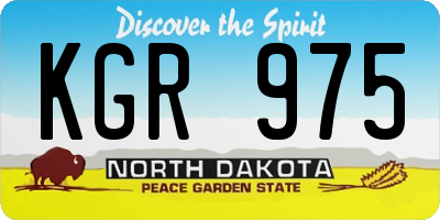 ND license plate KGR975