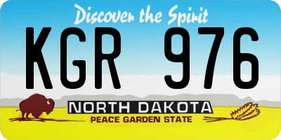 ND license plate KGR976