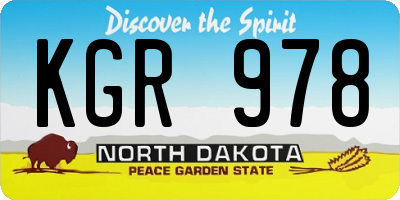 ND license plate KGR978