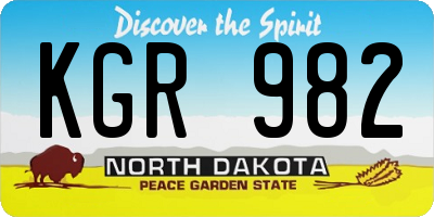 ND license plate KGR982