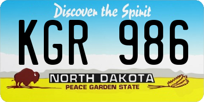 ND license plate KGR986