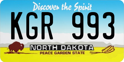 ND license plate KGR993