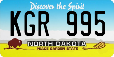 ND license plate KGR995