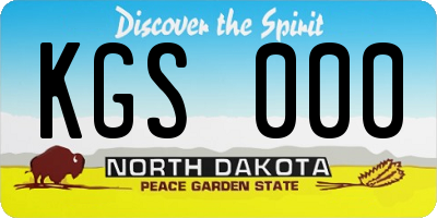 ND license plate KGS000