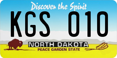 ND license plate KGS010