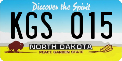 ND license plate KGS015