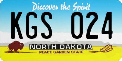 ND license plate KGS024
