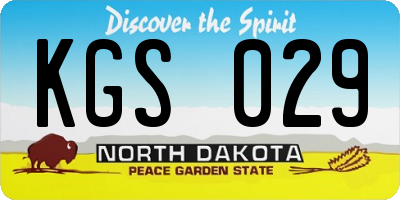 ND license plate KGS029