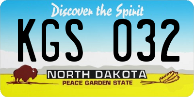 ND license plate KGS032
