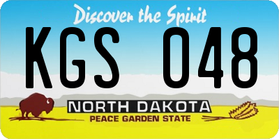 ND license plate KGS048