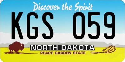 ND license plate KGS059