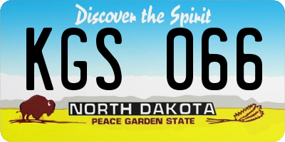 ND license plate KGS066