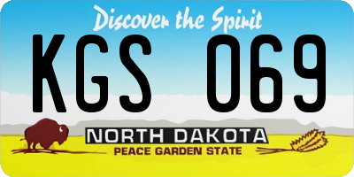 ND license plate KGS069