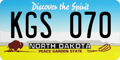 ND license plate KGS070