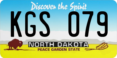 ND license plate KGS079