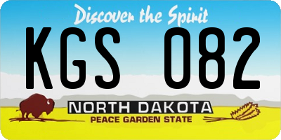 ND license plate KGS082
