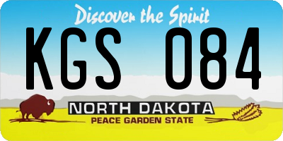 ND license plate KGS084