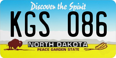 ND license plate KGS086