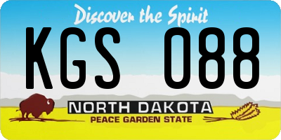 ND license plate KGS088