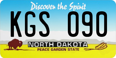 ND license plate KGS090