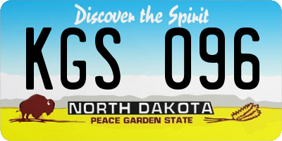 ND license plate KGS096