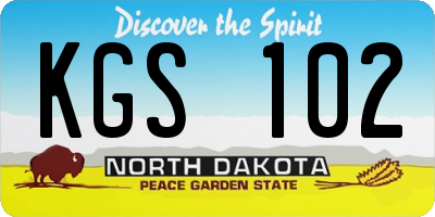 ND license plate KGS102
