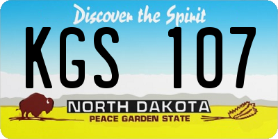 ND license plate KGS107