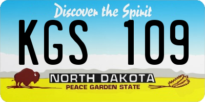 ND license plate KGS109