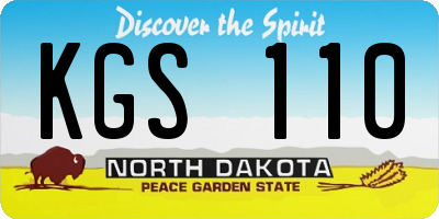 ND license plate KGS110
