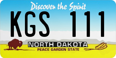 ND license plate KGS111