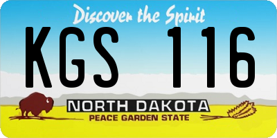 ND license plate KGS116