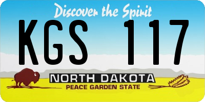 ND license plate KGS117