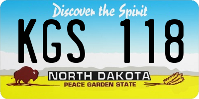 ND license plate KGS118
